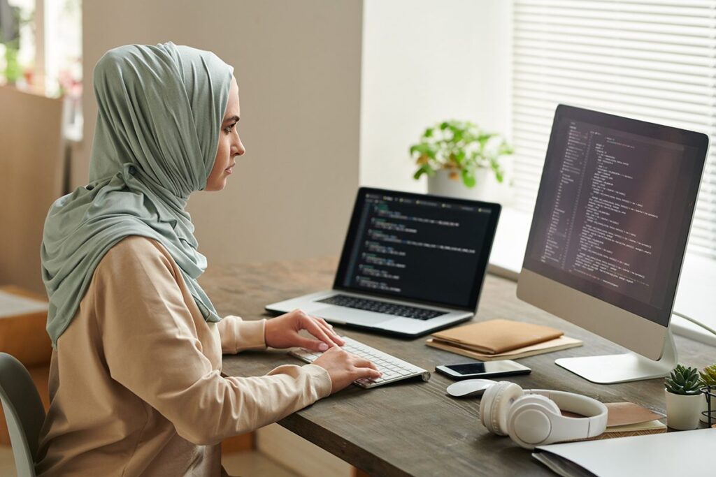 Successful Muslim Woman At Work